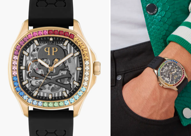 Skeleton Spectre PHILIPP PLEIN Silicone Strap Watch, 42mm