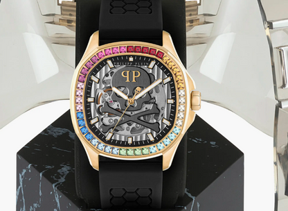 Skeleton Spectre PHILIPP PLEIN Silicone Strap Watch, 42mm