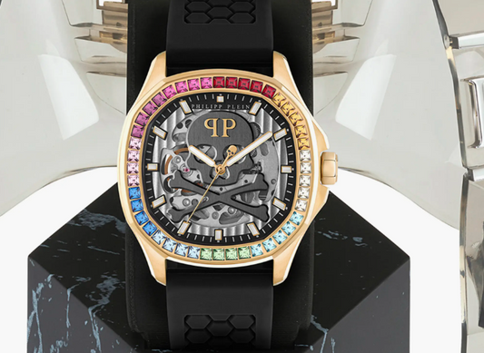 Skeleton Spectre PHILIPP PLEIN Silicone Strap Watch, 42mm